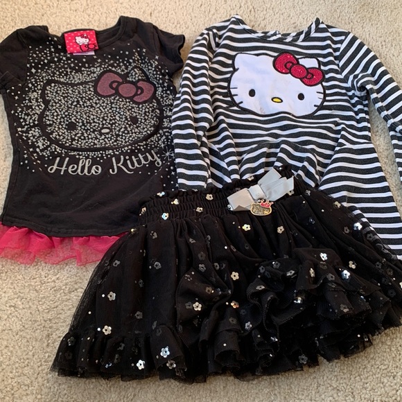 Hello Kitty Other - Hello Kitty 3Pc Bundle - capsule: sparkly skirt, tee, flare dress top